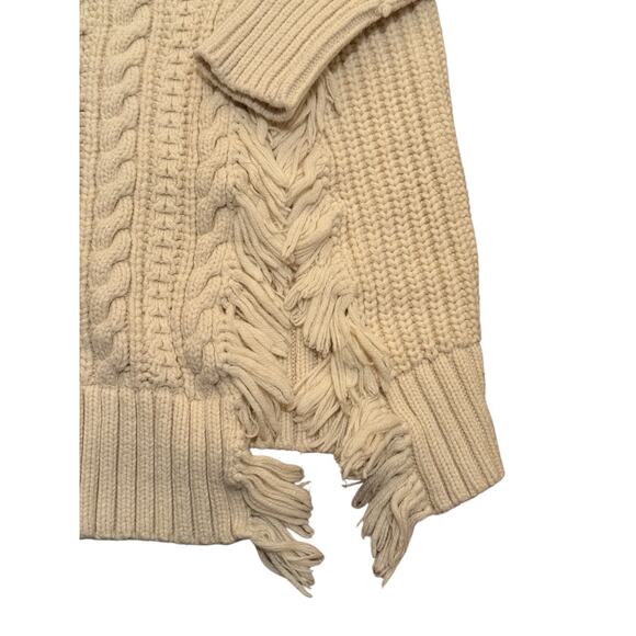 J.Crew Sweater S Ivory Cable Knit Fisherman Chunky Wool Cotton Coastal Chic - Picture 7 of 12